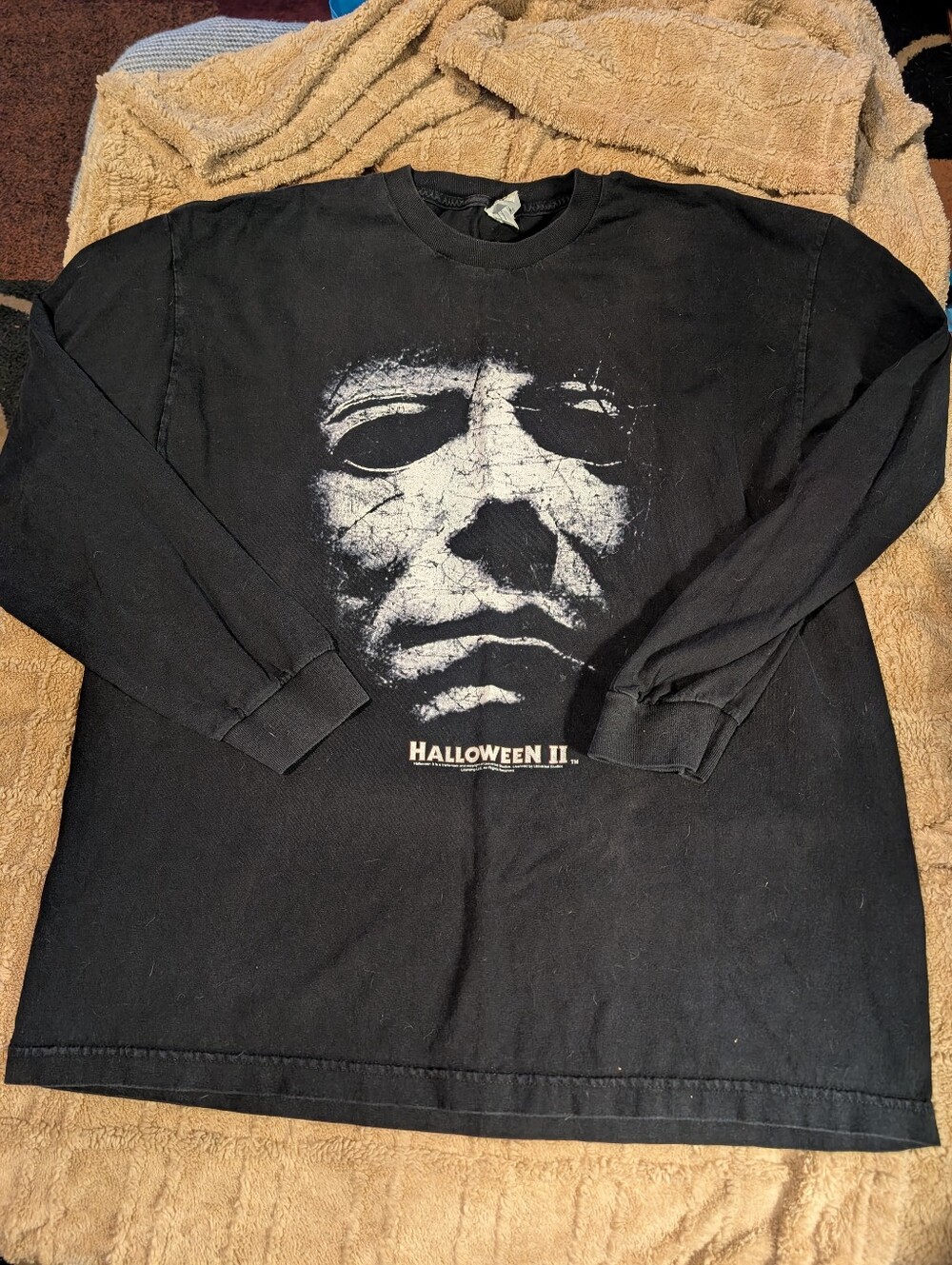 Vintage Halloween II Movie T-shirt Michael Myers Long Sleeve Tee XL Graphic Y2K